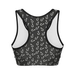 Fishing Hooks Pattern Print Women's Sports Bra