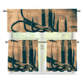 Fishing Hooks Print 3 Piece Kitchen Curtains