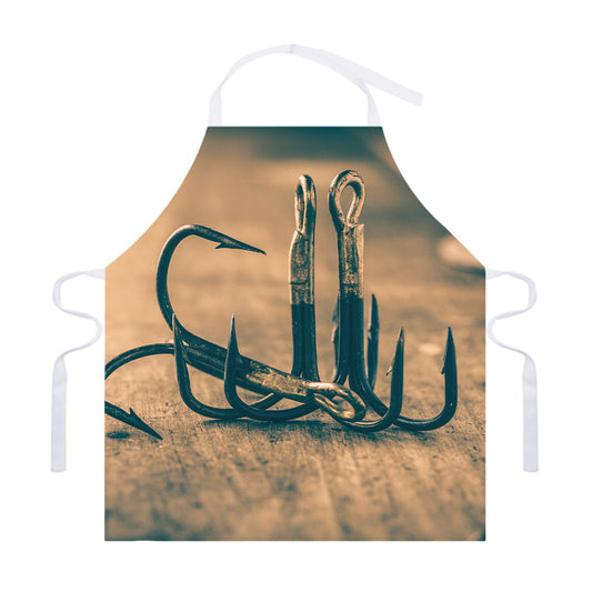 Fishing Hooks Print Adjustable Apron