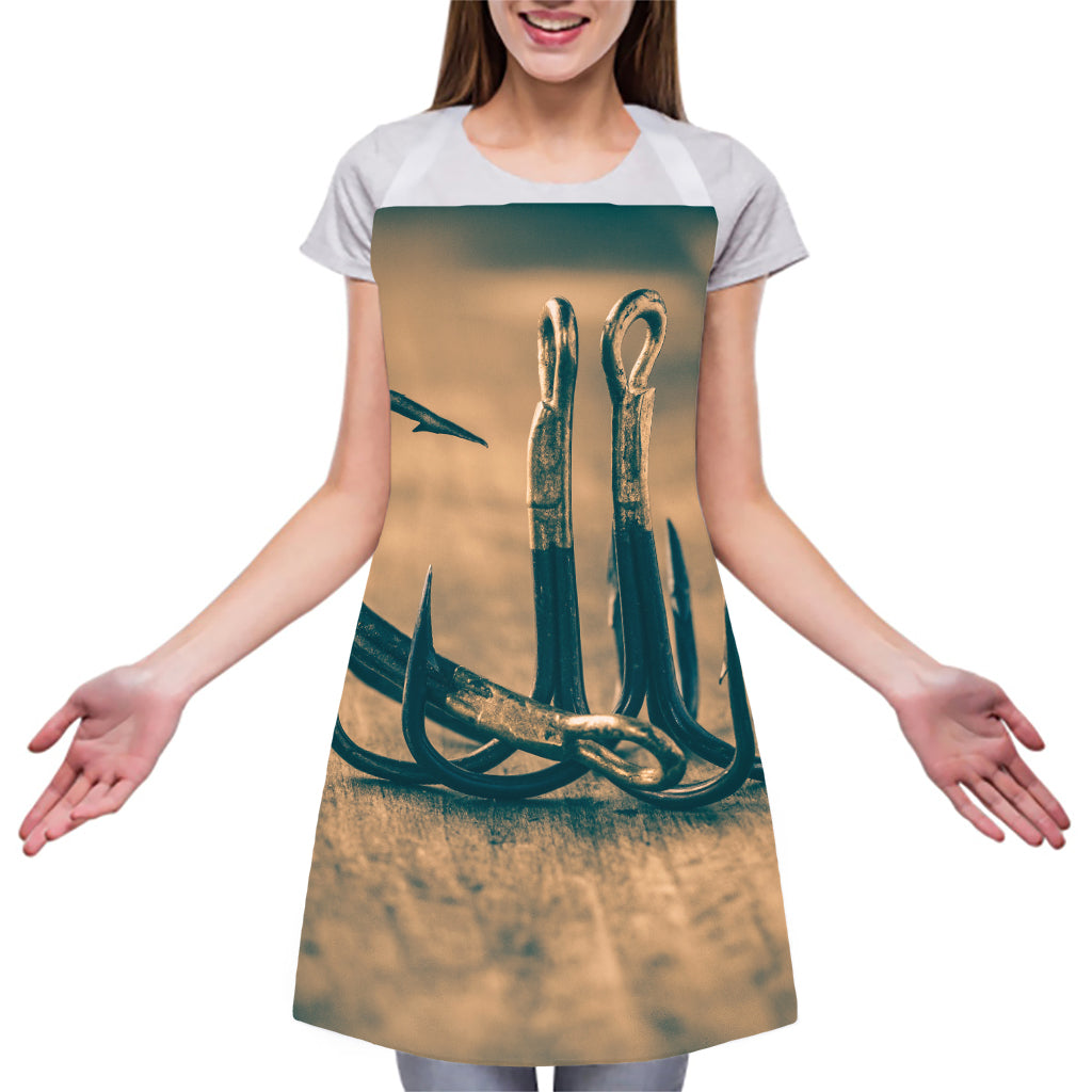 Fishing Hooks Print Adjustable Apron