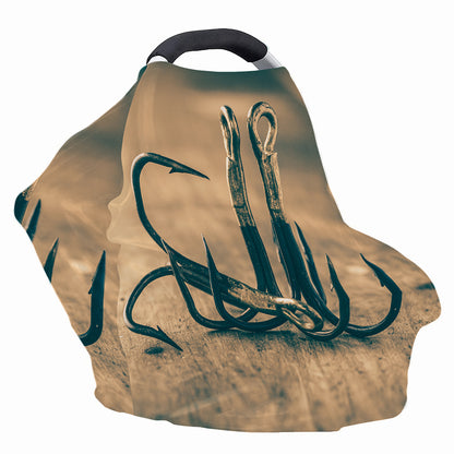 Fishing Hooks Print Baby Seat Cover