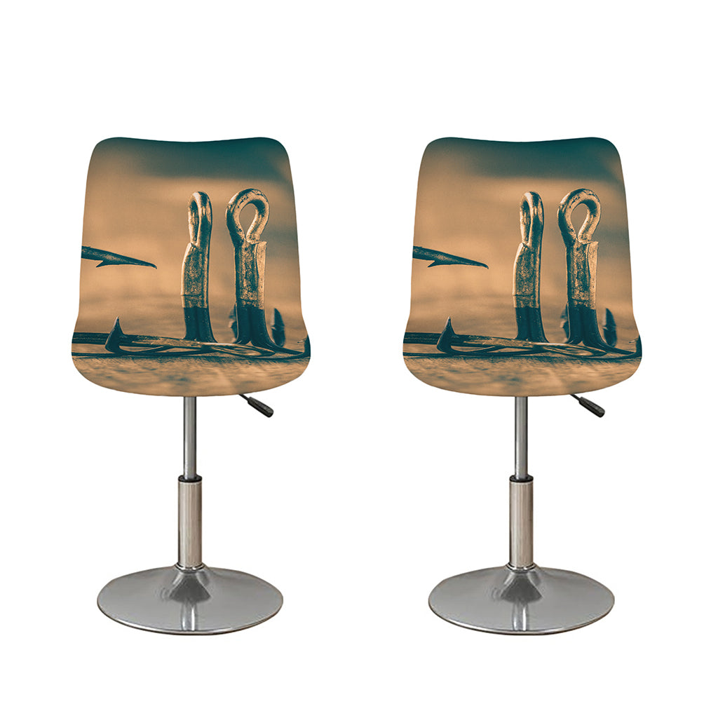 Fishing Hooks Print Bar Stool Covers