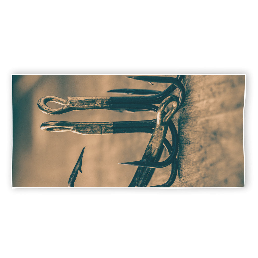 Fishing Hooks Print Beach Towel