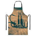 Fishing Hooks Print Bib Apron With Pocket
