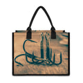 Fishing Hooks Print Canvas Tote Bag