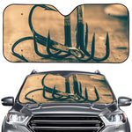 Fishing Hooks Print Car Windshield Sun Shade