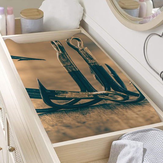Fishing Hooks Print Changing Pad Cover