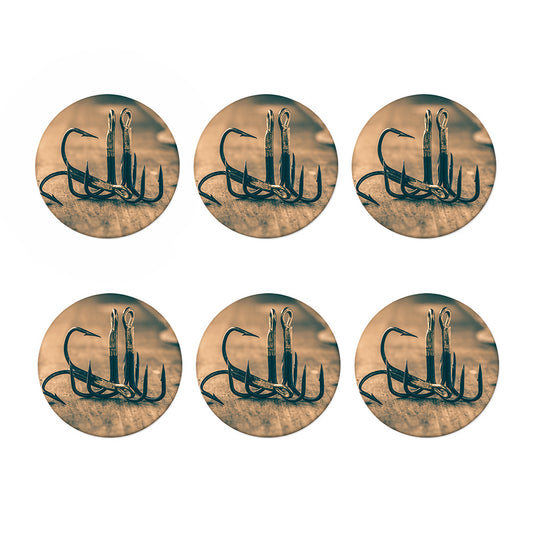 Fishing Hooks Print Coaster Set