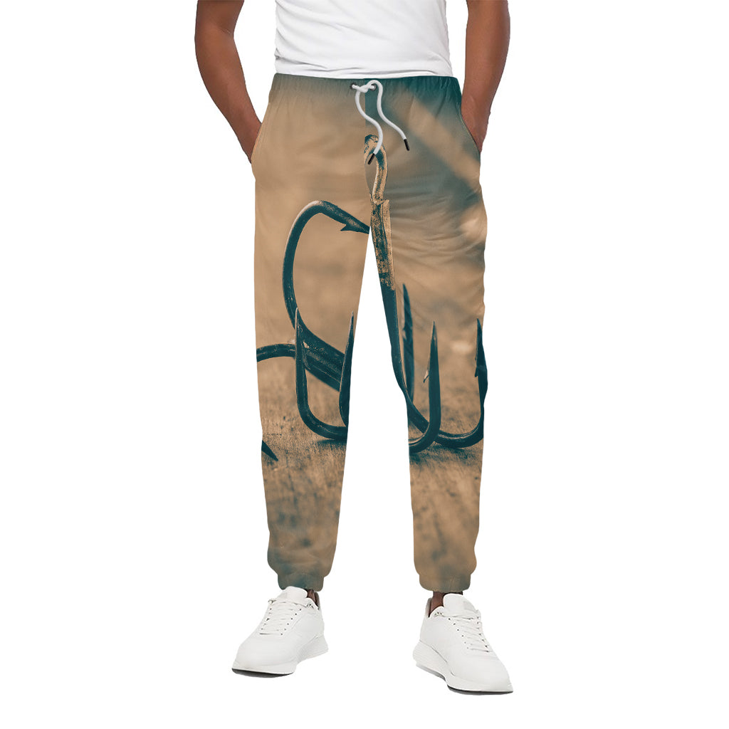 Fishing Hooks Print Cotton Pants