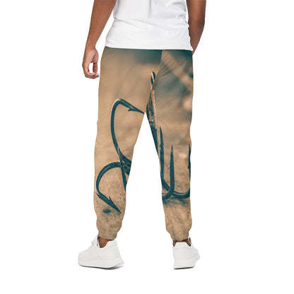 Fishing Hooks Print Cotton Pants