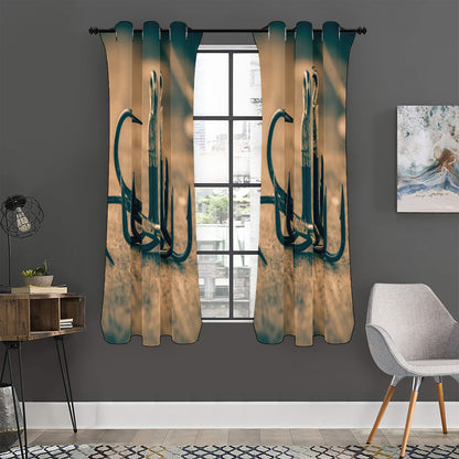 Fishing Hooks Print Curtain
