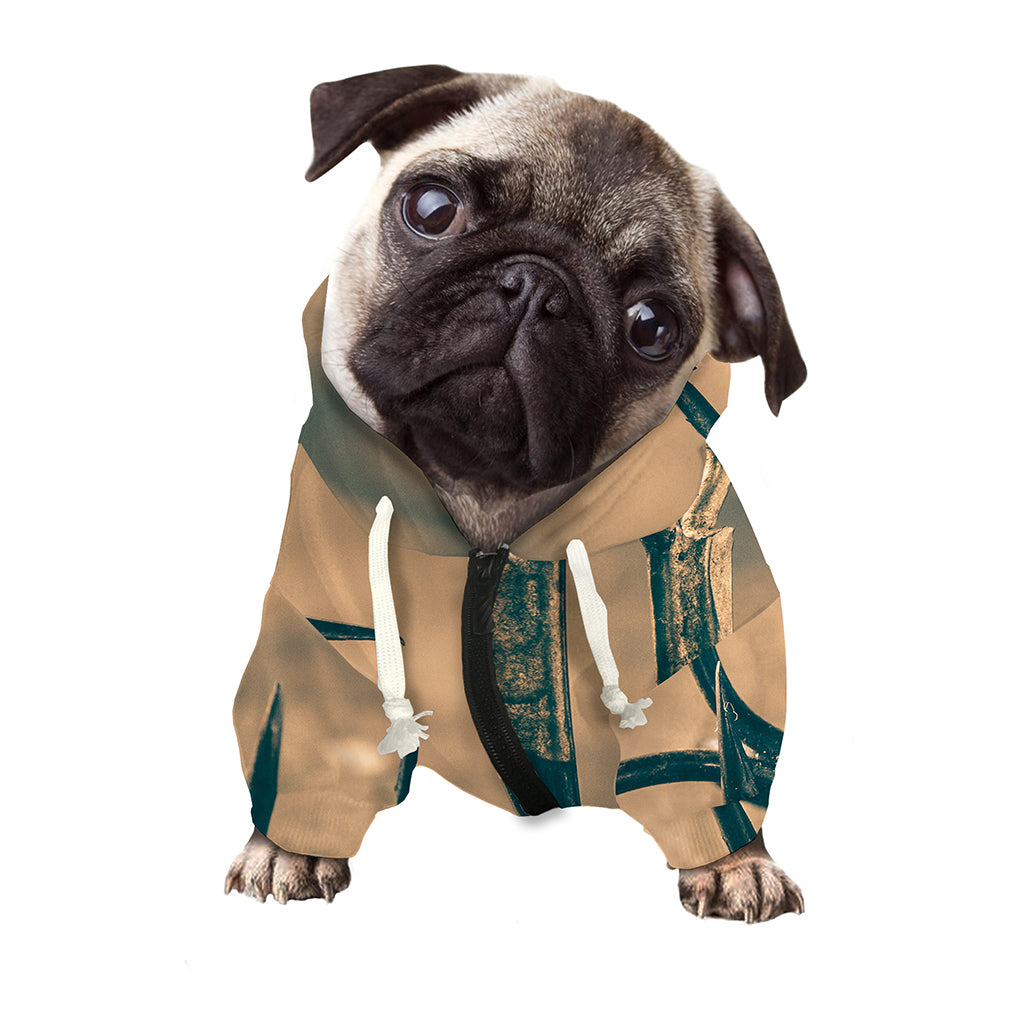 Fishing Hooks Print Dog Zip Up Hoodie