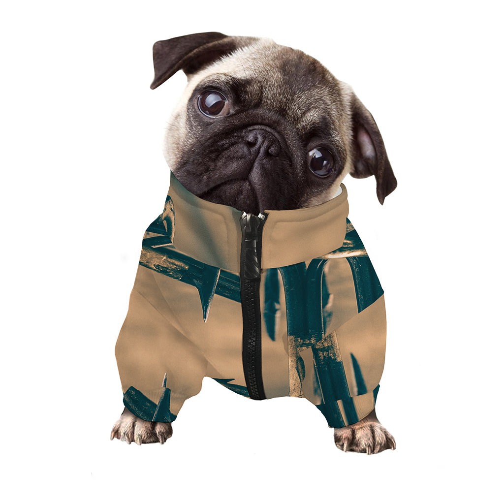 Fishing Hooks Print Dog Zip Up Jacket