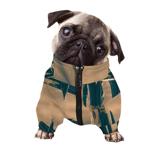 Fishing Hooks Print Dog Zip Up Jacket