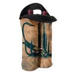 Fishing Hooks Print Double Neoprene Wine Tote
