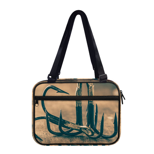 Fishing Hooks Print Double Strap Bible Bag