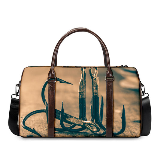 Fishing Hooks Print Duffle Bag