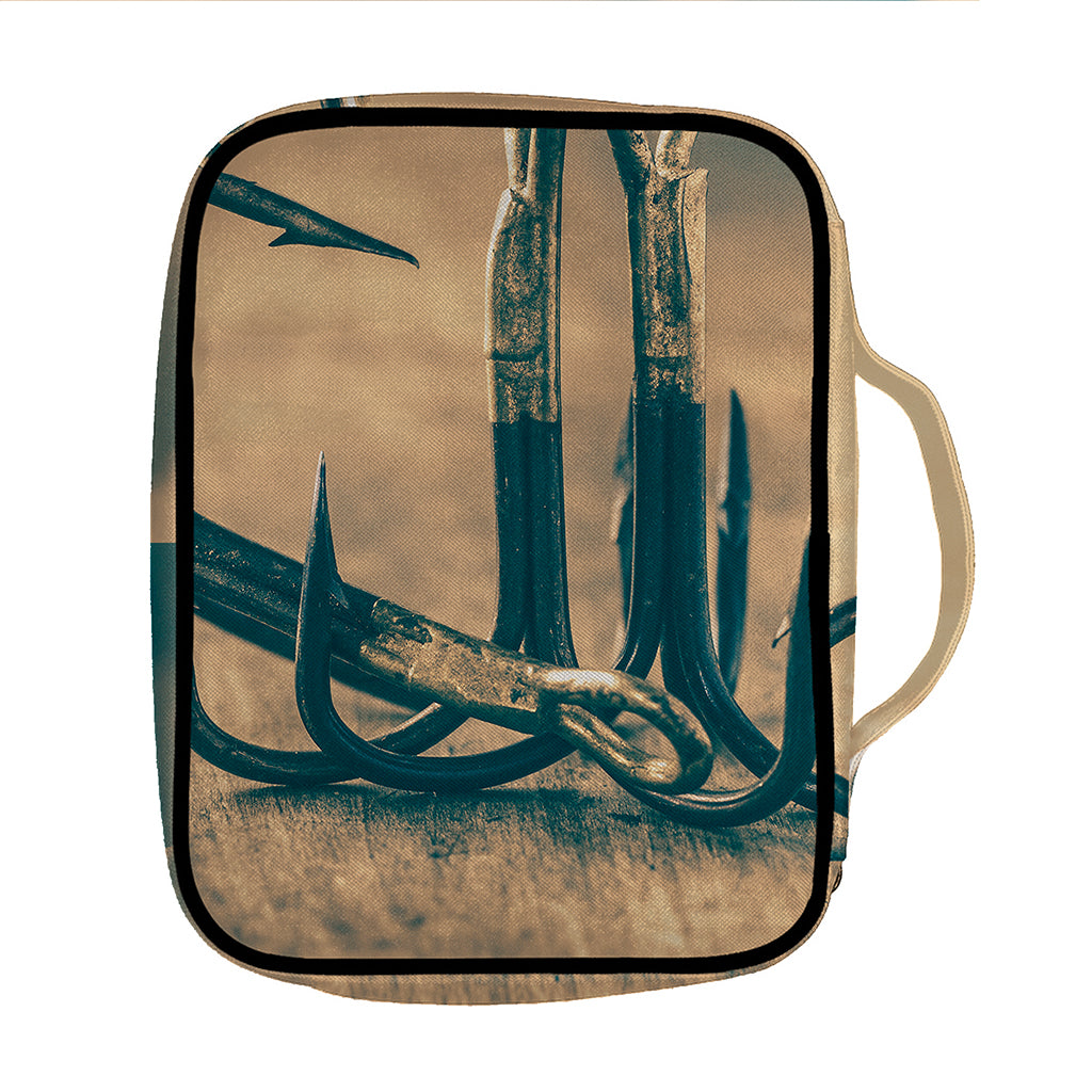 Fishing Hooks Print Front Pocket Bible Bag