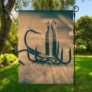 Fishing Hooks Print Garden Flag