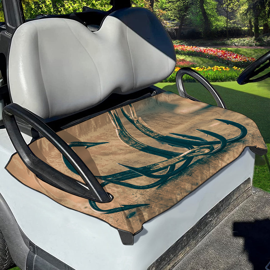 Fishing Hooks Print Golf Cart Seat Cover