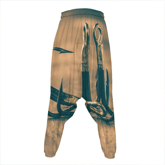 Fishing Hooks Print Hammer Pants