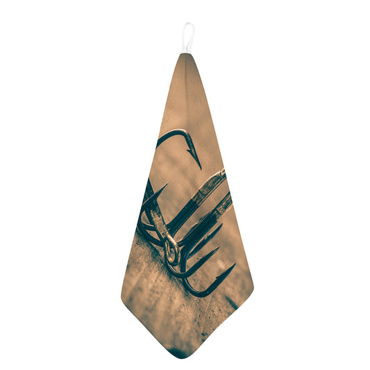Fishing Hooks Print Hand Towel