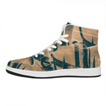 Fishing Hooks Print High Top Leather Sneakers