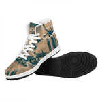 Fishing Hooks Print High Top Leather Sneakers