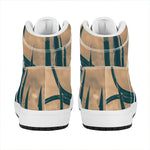 Fishing Hooks Print High Top Leather Sneakers