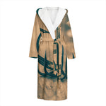 Fishing Hooks Print Hooded Bathrobe