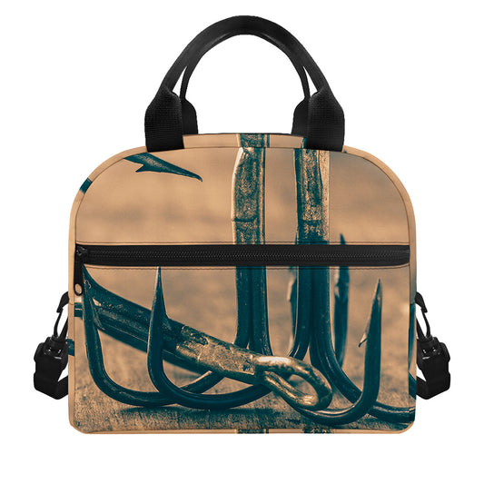 Fishing Hooks Print Insulated Lunch Bag