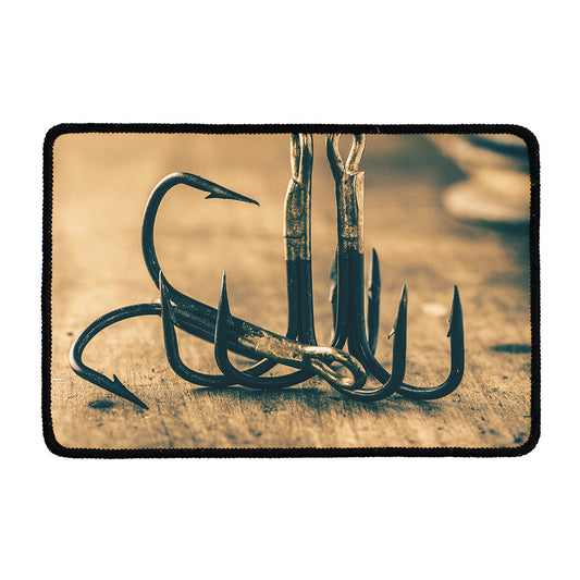Fishing Hooks Print Kitchen Mat