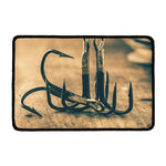 Fishing Hooks Print Kitchen Mat