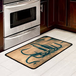 Fishing Hooks Print Kitchen Mat
