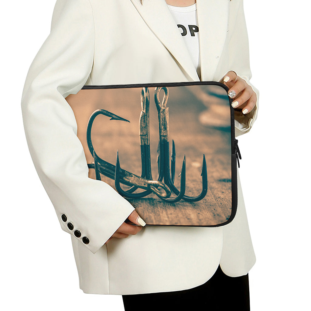Fishing Hooks Print Laptop Sleeve