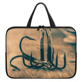 Fishing Hooks Print Laptop Sleeve With Handle