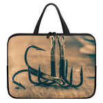 Fishing Hooks Print Laptop Sleeve With Handle