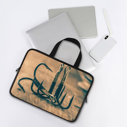 Fishing Hooks Print Laptop Sleeve With Handle