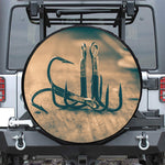 Fishing Hooks Print Leather Spare Tire Cover