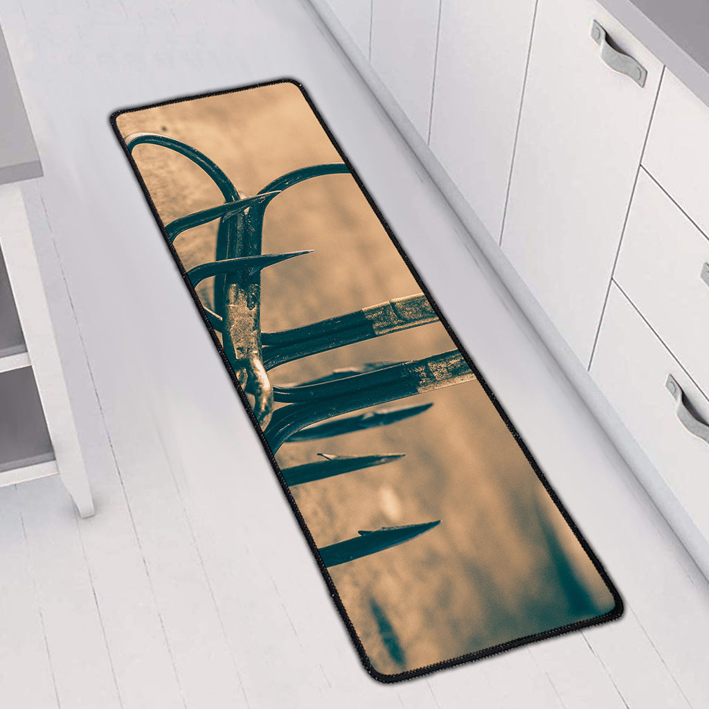 Fishing Hooks Print Long Kitchen Mat