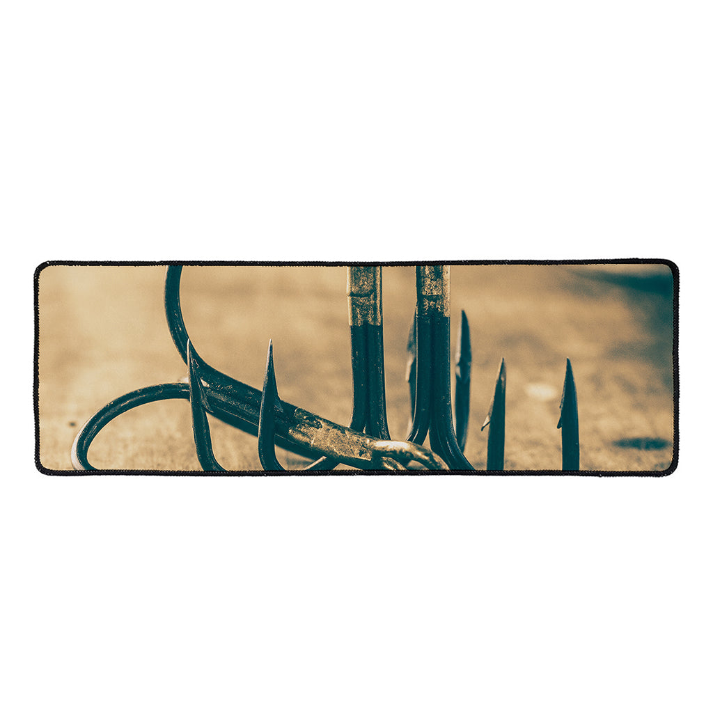 Fishing Hooks Print Long Kitchen Mat