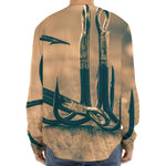 Fishing Hooks Print Long Sleeve Baseball Jersey