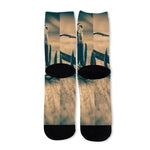 Fishing Hooks Print Long Socks