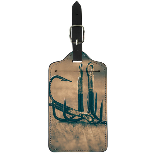 Fishing Hooks Print Luggage Tag