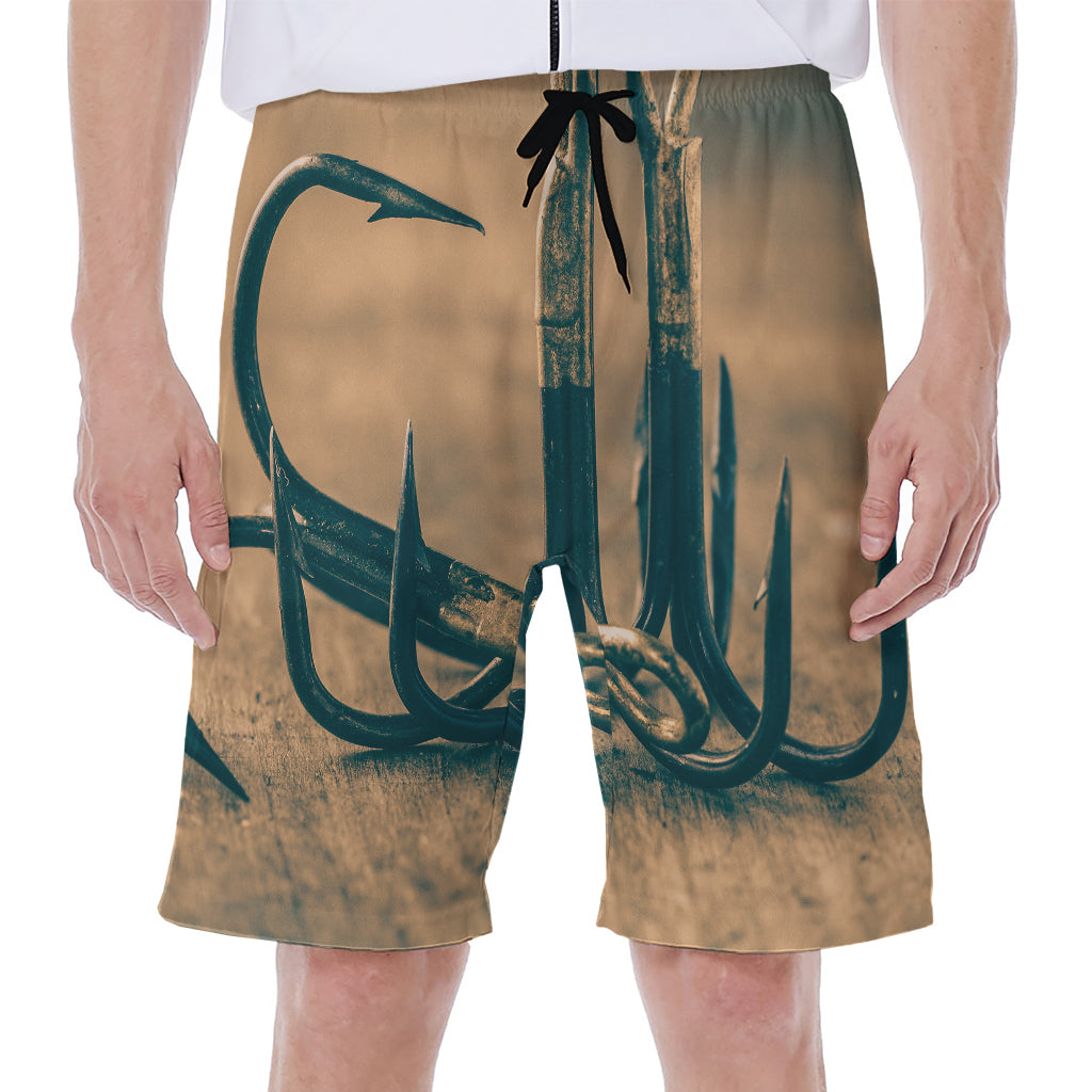 Fishing Hooks Print Men's Beach Shorts