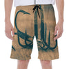 Fishing Hooks Print Men's Beach Shorts