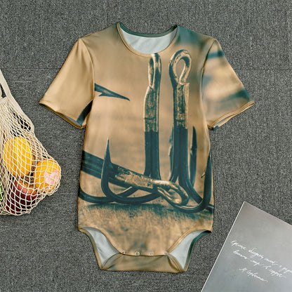Fishing Hooks Print Men's Bodysuit