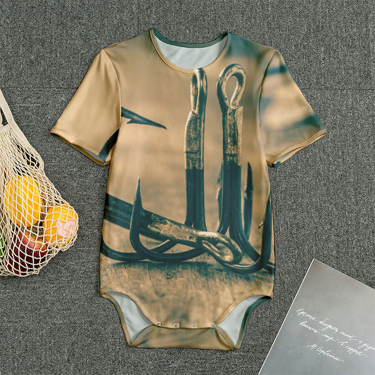 Fishing Hooks Print Men's Bodysuit