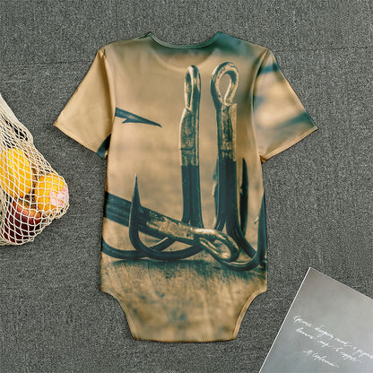 Fishing Hooks Print Men's Bodysuit