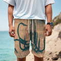 Fishing Hooks Print Men's Cargo Shorts